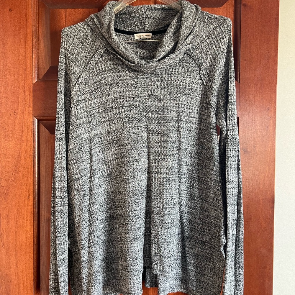 Gray Cowl Neck Sweater